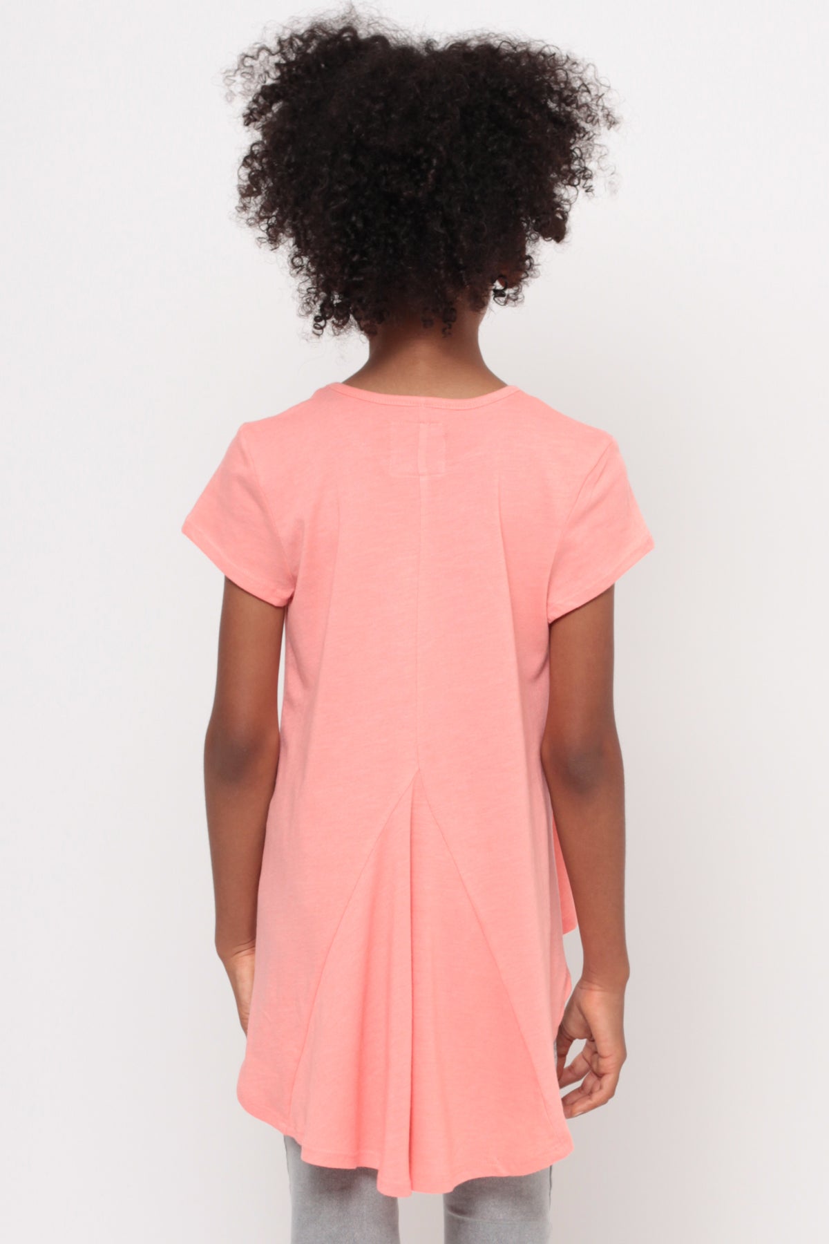 Not Your Average Monkey | Hi-Low Ruffle Back Top - Coral