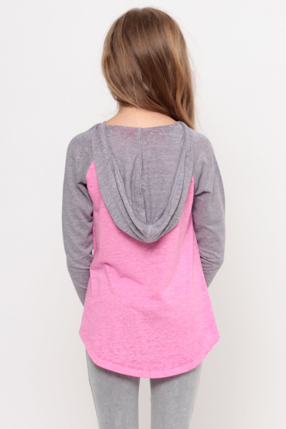 If I Was You | Hooded Baseball Top - Pink
