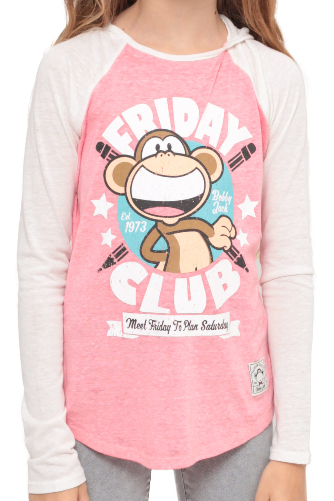 The Friday Club | Hooded Baseball Top - Coral — image 3