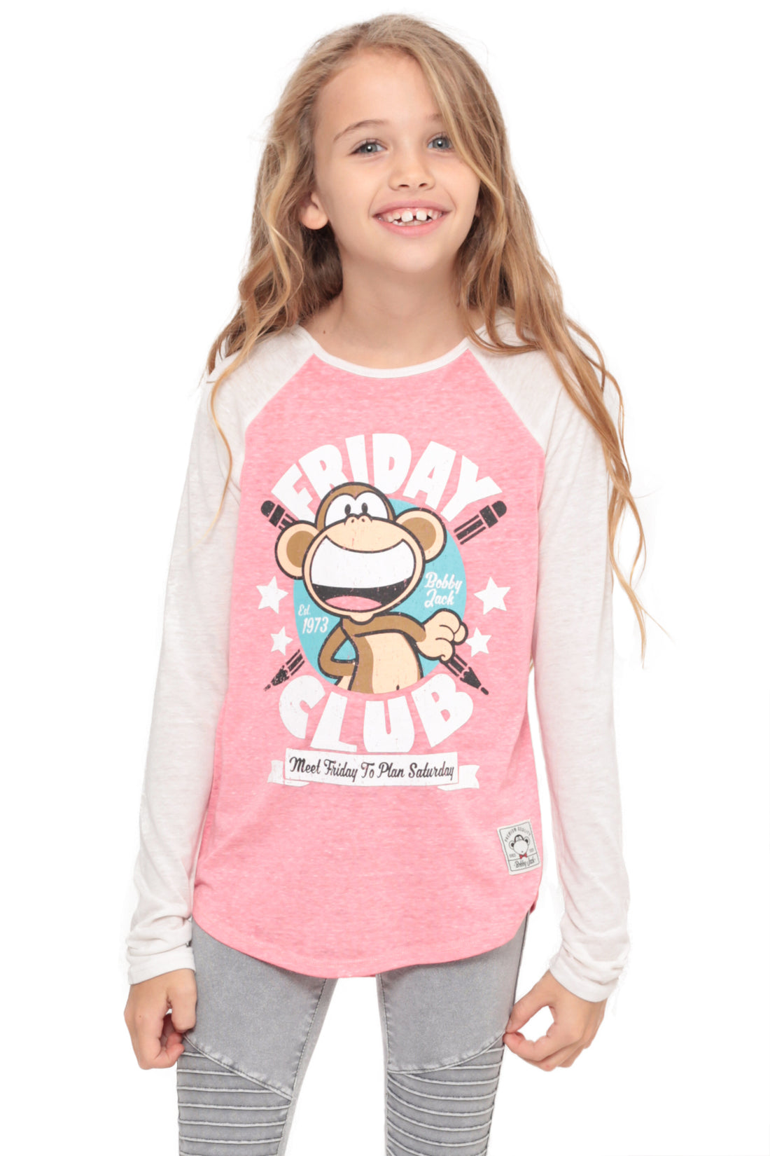 The Friday Club | Hooded Baseball Top - Coral — image 2