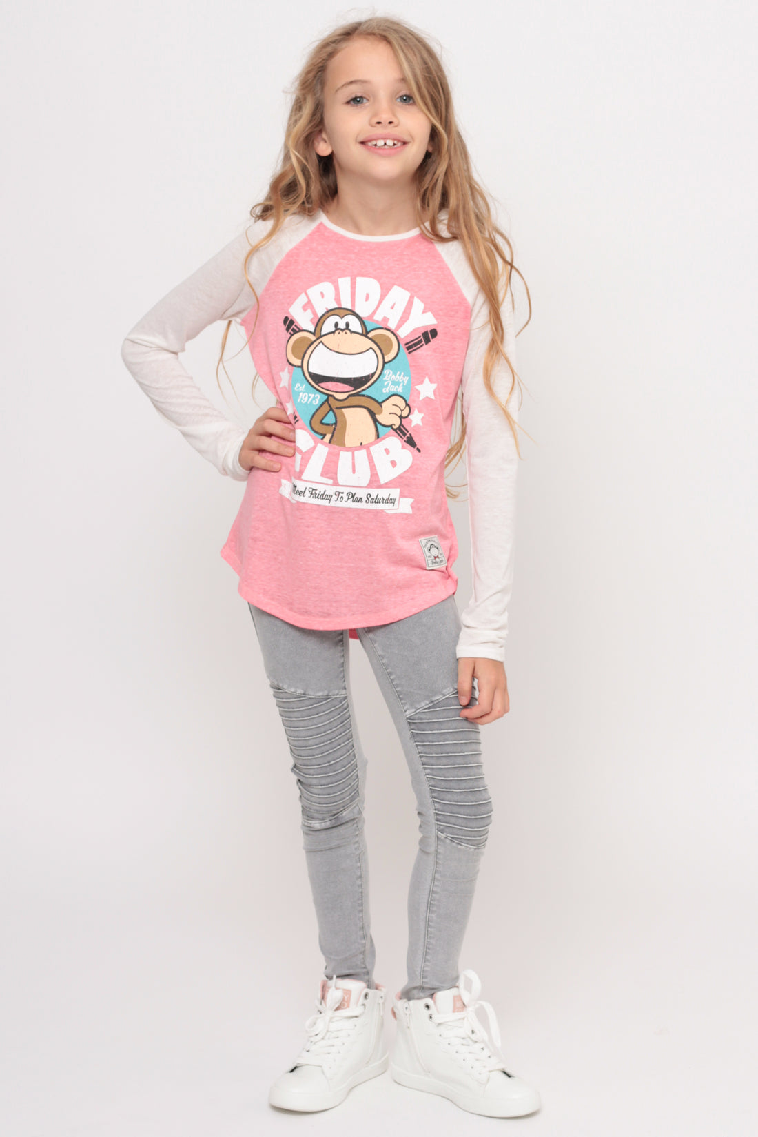 The Friday Club | Hooded Baseball Top - Coral — image 5