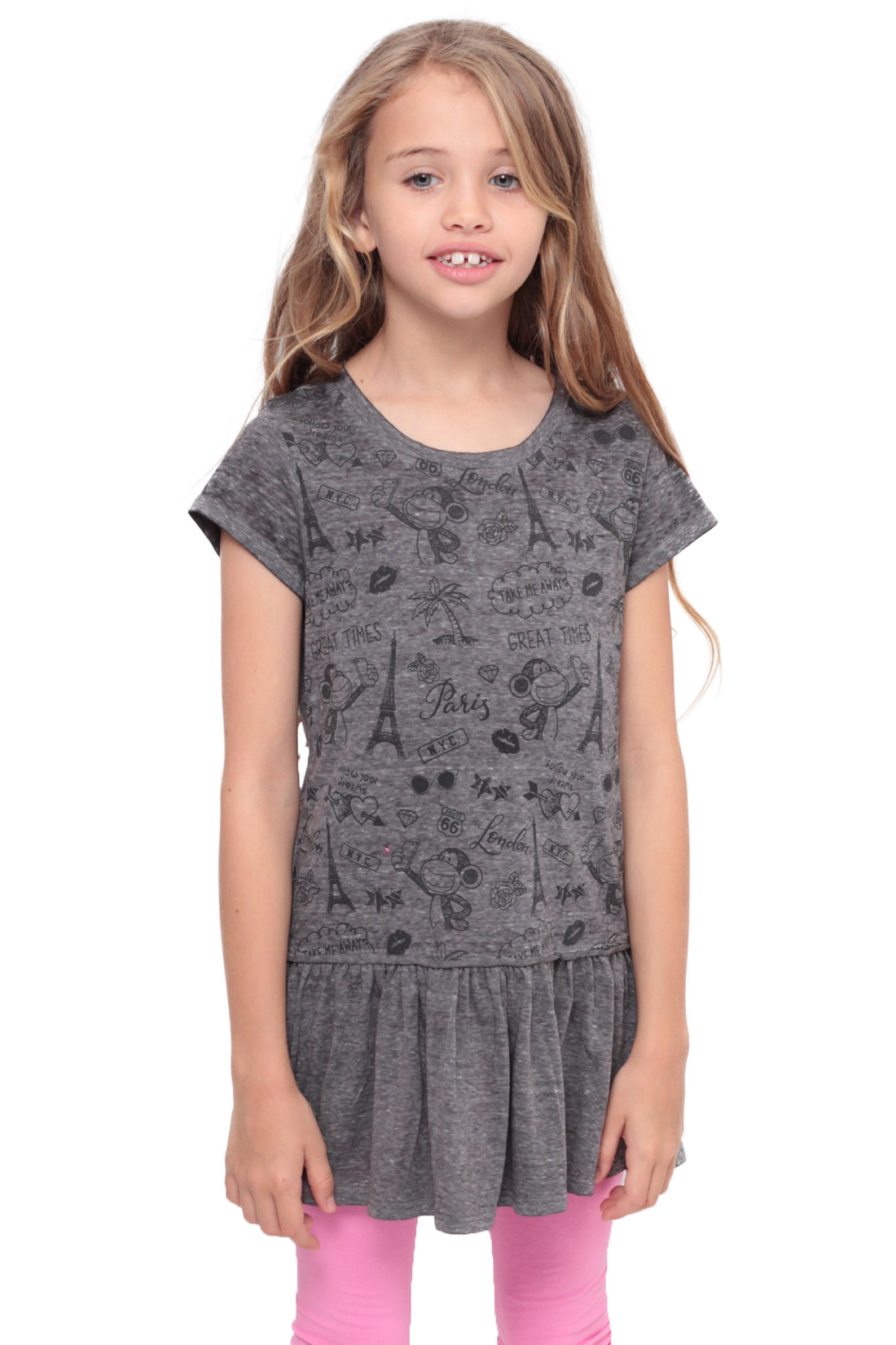 Been Around The World | Ruffle Bottom Top - Charcoal — image 2