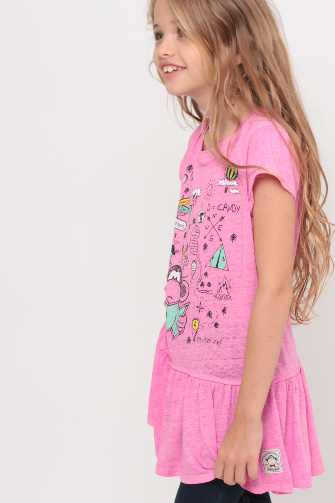 Bobby The Explorer | Ruffle Bottom Top - Pink — image 5
