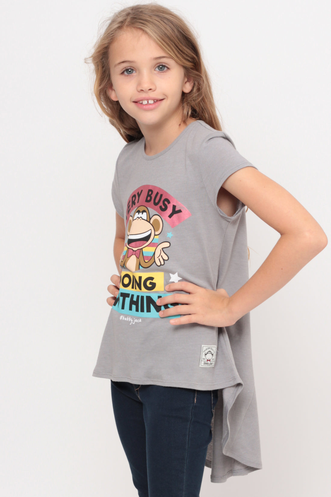 Very Busy Doing Nothing | Hi-Low Ruffle Back Top - Gray — image 6