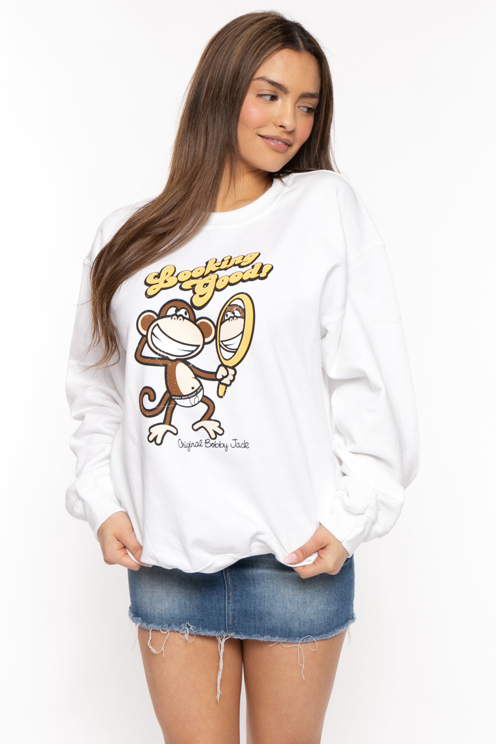Looking Good - Bobby Jack Crew Sweatshirt - White — image 3