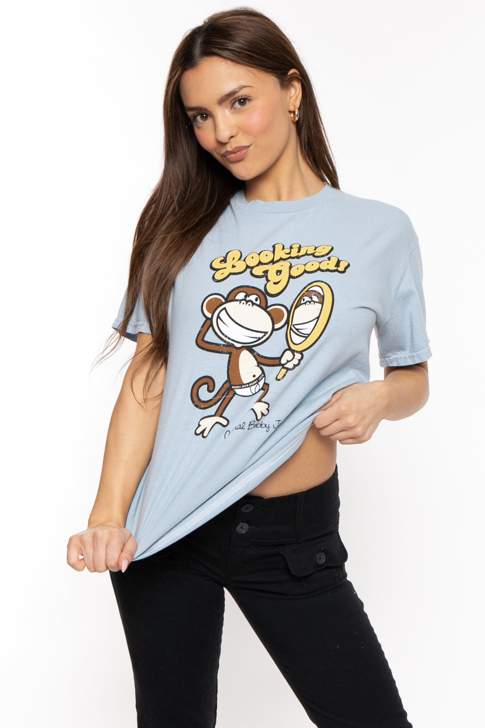 Looking Good - Bobby Jack Garment-Dyed Boyfriend T-Shirt - Blue — image 2
